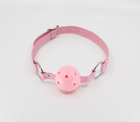 Berlin Baby Breathable Faux Leather Gag Baby Pink with Ventilated Safety Design - Bondage Gags and Bits