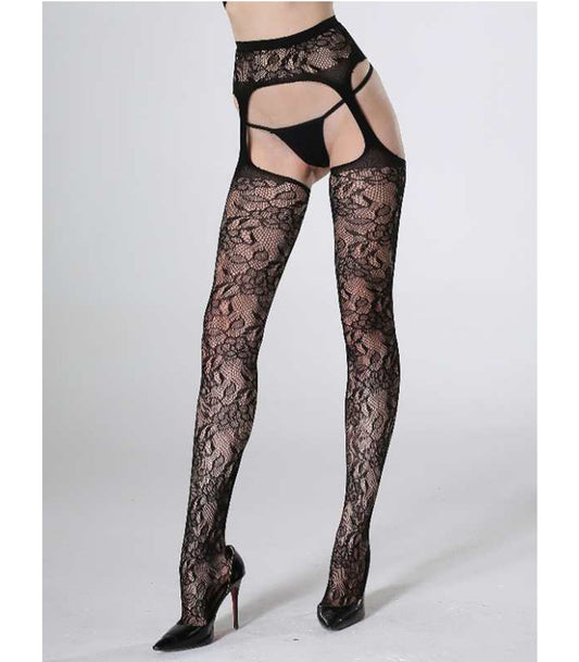 Legwear International Cindy Love Fishnet Thigh High Stockings with Garter - Default Title - Fishnet and Thigh Highs