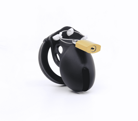 Love In Leather Silicone Male Chastity Cage Long Extended Wear Design - Male Chastity