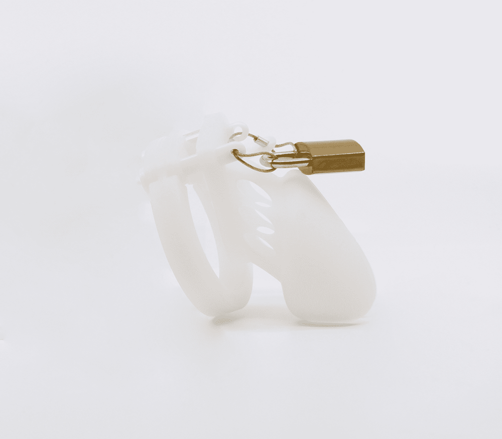 Love In Leather Silicone Male Chastity Cage Long Extended Wear Design - Clear - Male Chastity