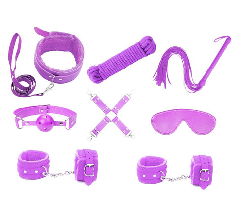 Love In Leather Vegan Friendly 9 Piece Bondage Kit Complete Restraint Set - Bondage Kits
