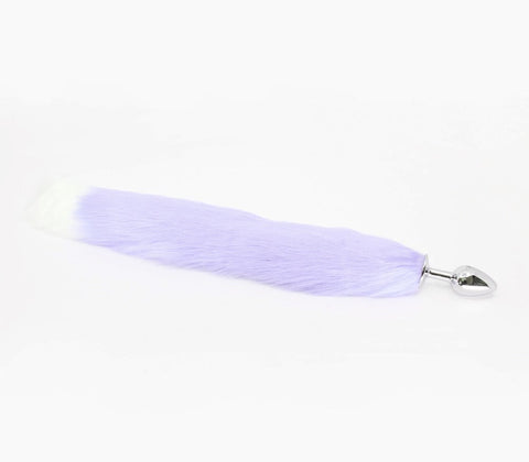 Love In Leather Faux Fur Fox Tail Butt Plug Small Premium Aluminium Fantasy - Butt Plugs