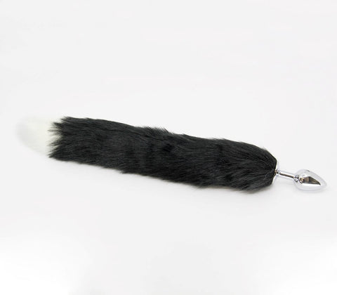 Love In Leather Faux Fur Fox Tail Anal Plug Large Premium Anal Stimulation - Butt Plugs
