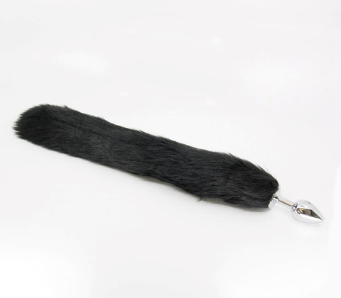 Love In Leather Aluminium Alloy Faux Fur Butt Plug Small with Tail Fantasy - Butt Plugs