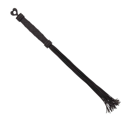 Love In Leather Black BDSM Play Silicone Flogger Impact Play Adult Toy - Whips And Crops