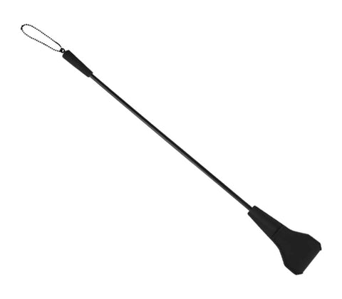 Love In Leather Black Riding Crop With Silicone Tab for Impact Play - Whips And Crops