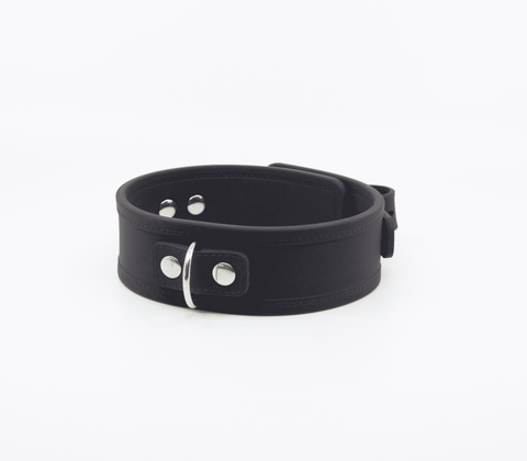 Love In Leather Premium Silicone Collar & Lead Set Heavy Silicone BDSM - Collars and Leads