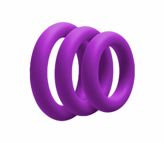 Love In Leather 3 Pack Silicone Fat Boy Cock Ring Medical Grade Silicone - Purple - Cock Ring Sets