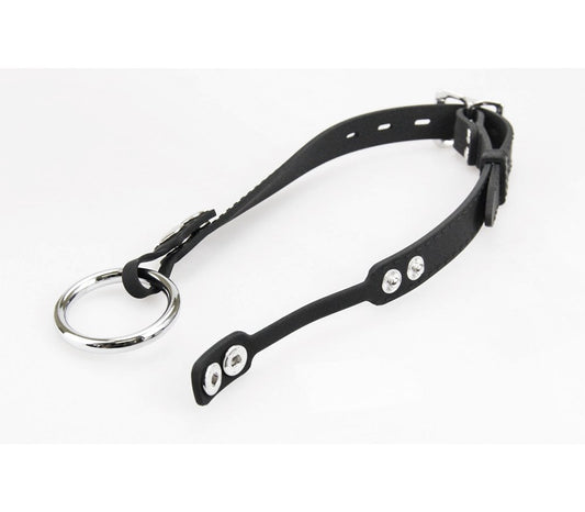 Love In Leather Silicone Gag With Metal O-Ring - Default Title - Bondage Gags and Bits