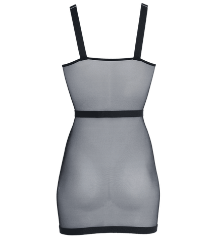 Muse Elastic Banding Black Mesh Womens Dress with Transparent Appeal - Her Fetish