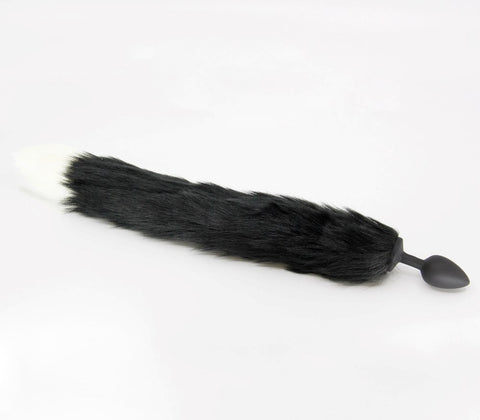 Love In Leather Fox Tail Silicone Butt Plug Medium Premium Faux Fur Fantasy - Butt Plugs