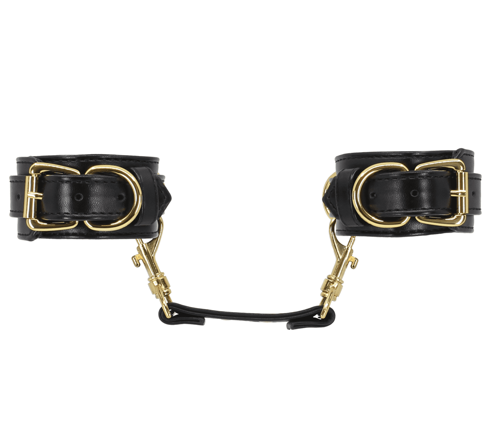 Love In Leather Premium Faux Leather Wrist Cuffs with Padded Comfort Design - - Cuffs And Restraints