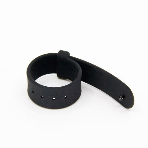 Love In Leather Adjustable Silicone Cock Ring with Five Hole Design - Cock Rings