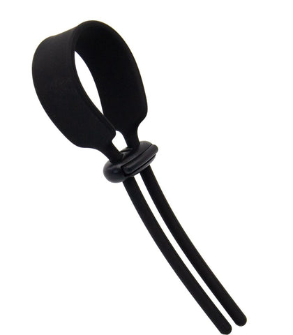 Love In Leather Lasso Style Adjustable Cock Ring with Push Button Slider - Cock Rings