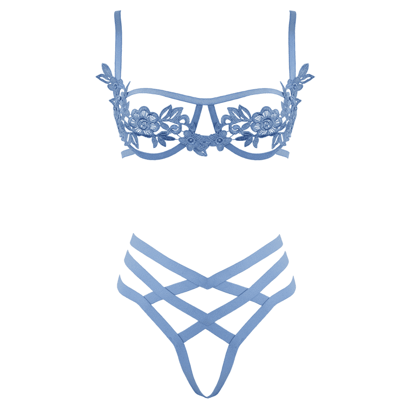Muse Lingerie Sexy Fetish Bra and Panty Set with Cut Out Design - Small - Her Fetish