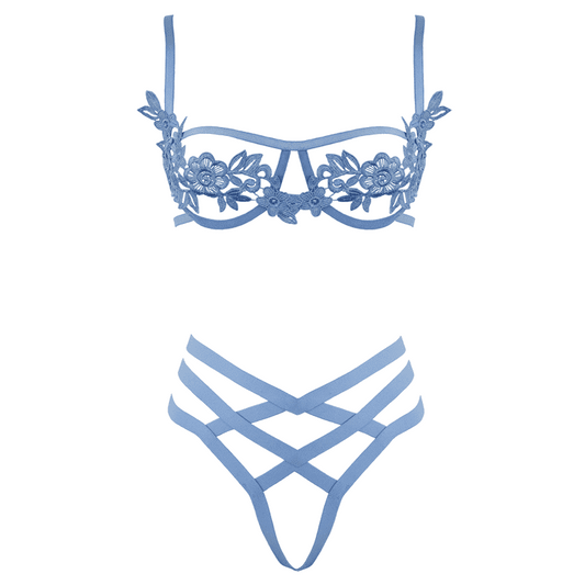 Muse Lingerie Sexy Fetish Bra and Panty Set with Cut Out Design - Small - Her Fetish