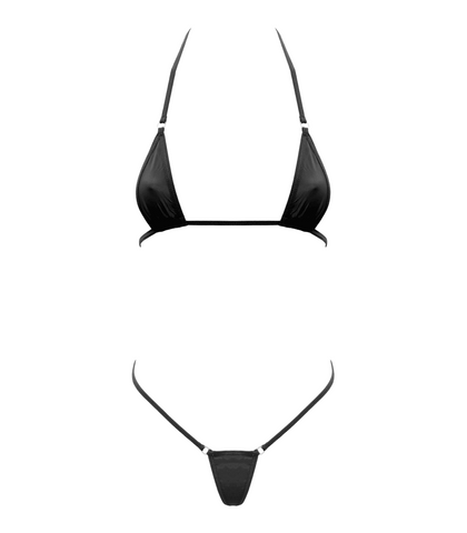 Love In Leather Spandex Fabric Womens Micro Bikini Ultra Minimal Coverage - Bras and Bra Sets