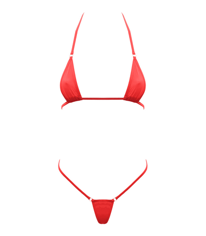 Love In Leather Spandex Fabric Womens Micro Bikini Ultra Minimal Coverage - Bras and Bra Sets
