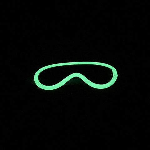 Love In Leather Black & Glow in The Dark Blindfold with Photoluminescent Edge - Masks And Blindfolds