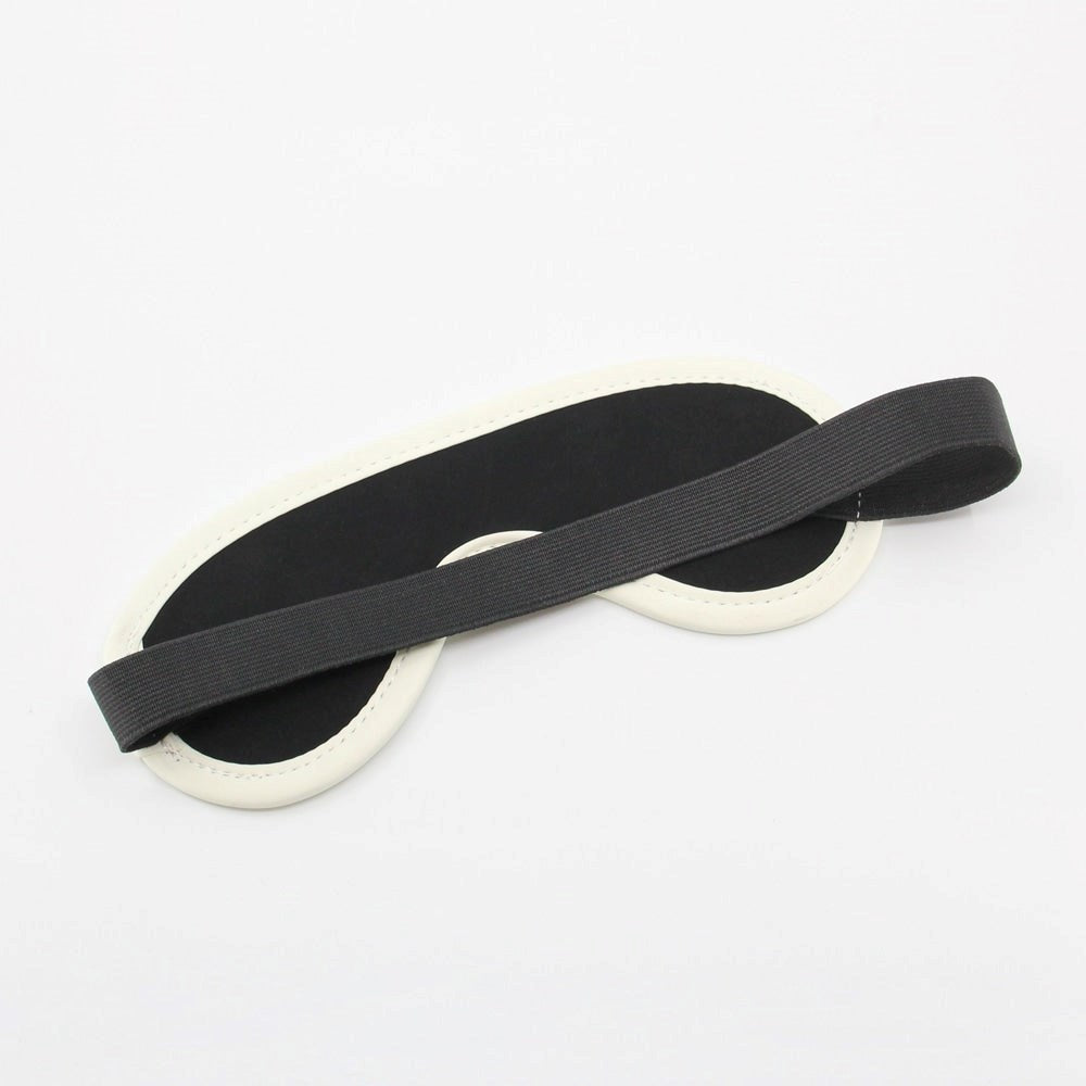 Love In Leather Black & Glow in The Dark Blindfold with Photoluminescent Edge - - Masks And Blindfolds