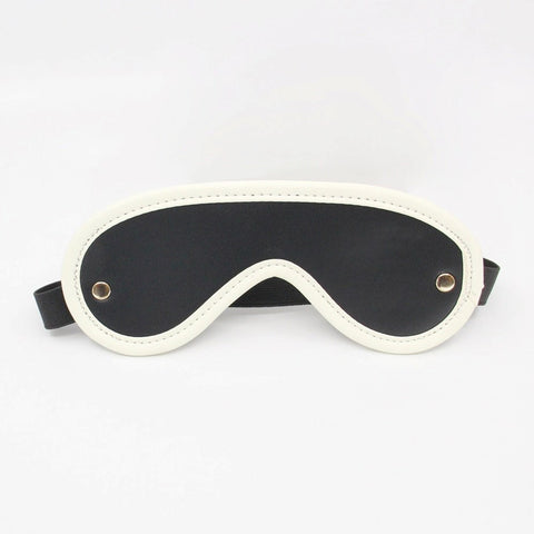 Love In Leather Black & Glow in The Dark Blindfold with Photoluminescent Edge - Masks And Blindfolds