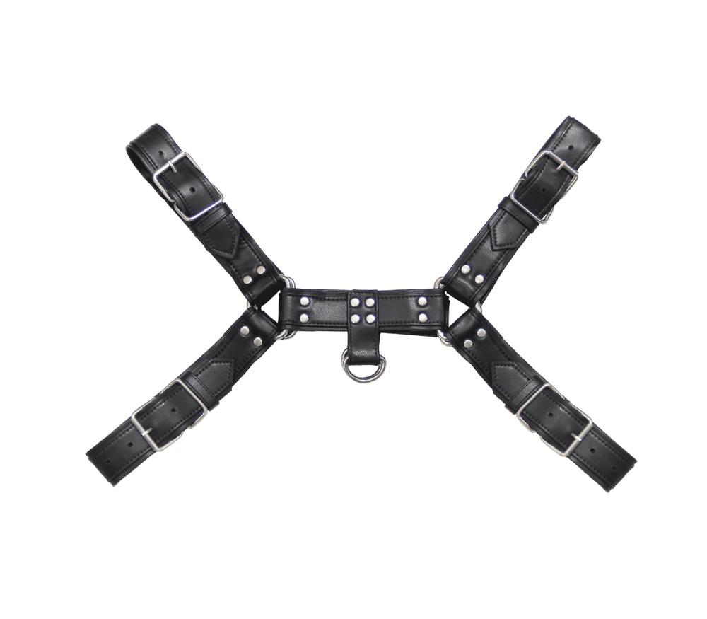 Love In Leather Mens PU Leather Bulldog Brace Chest Harness BDSM Restraint - Default Title - Cuffs And Restraints