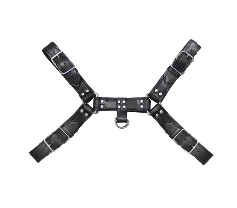 Love In Leather Mens PU Leather Bulldog Brace Chest Harness BDSM Restraint - Cuffs And Restraints