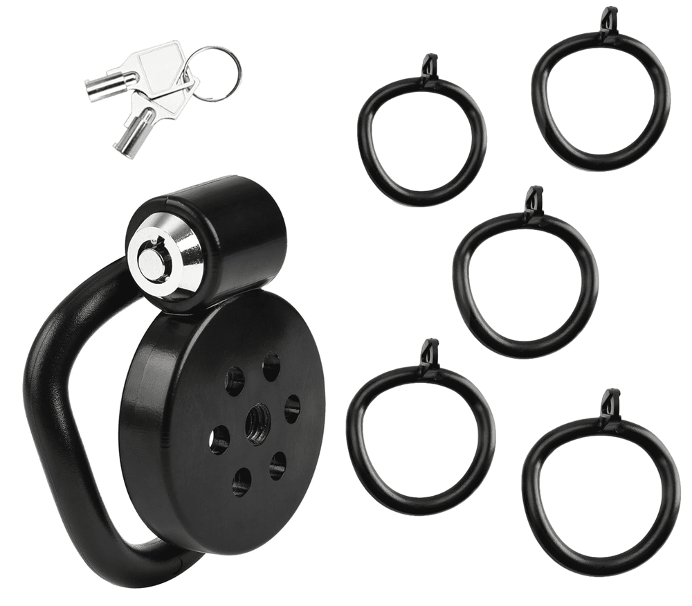 Love In Leather Flat Male Chastity Device Black Revolutionary Flat Profile - - Male Chastity