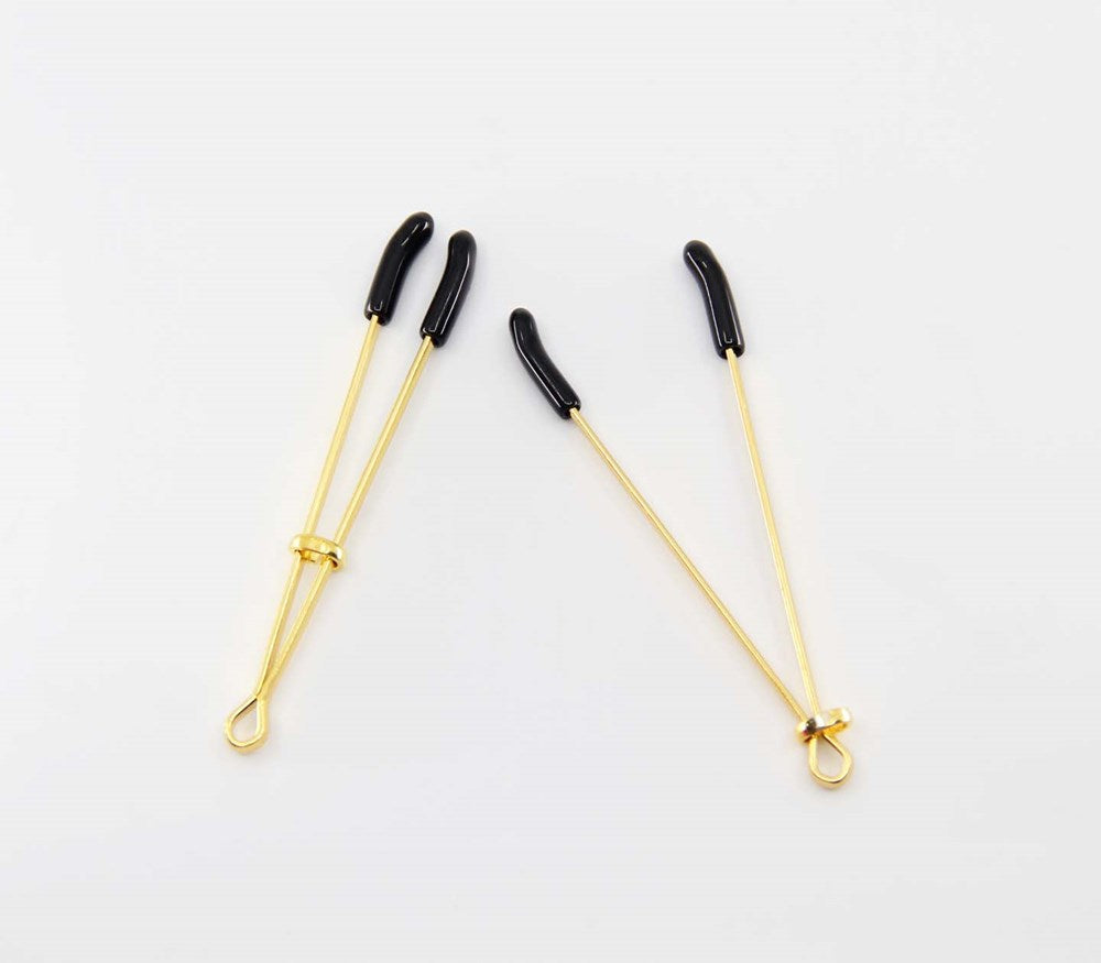 Love In Leather Tweezer Style Nipple Clamps Ultra Featherweight Design - - Nipple and Clit Clamps