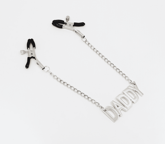 Love In Leather DADDY Written Nipple Clamps with Heavyweight Construction - Default Title - Nipple and Clit Clamps