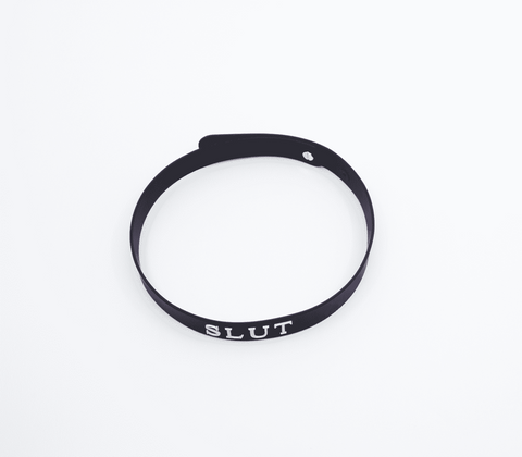 Love In Leather BDSM Play Silicone SLUT Collar Premium Medical Grade - Collars and Leads