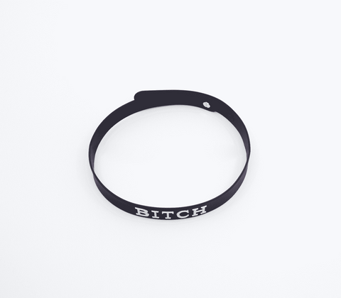 Love In Leather Fetish Play Silicone BITCH Collar Premium BDSM Accessory - Collars and Leads