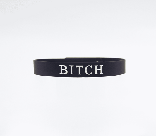 Love In Leather Fetish Play Silicone BITCH Collar Premium BDSM Accessory - Default Title - Collars and Leads