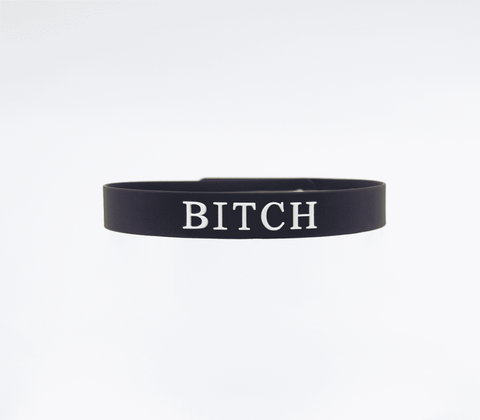 Love In Leather Fetish Play Silicone BITCH Collar Premium BDSM Accessory - Collars and Leads