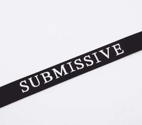 Love In Leather Silicone SUBMISSIVE BDSM Collar with Push Button Closure - Collars and Leads