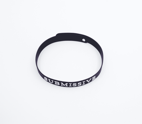 Love In Leather Silicone SUBMISSIVE BDSM Collar with Push Button Closure - Collars and Leads