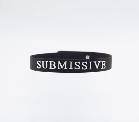 Love In Leather Silicone SUBMISSIVE BDSM Collar with Push Button Closure - Collars and Leads