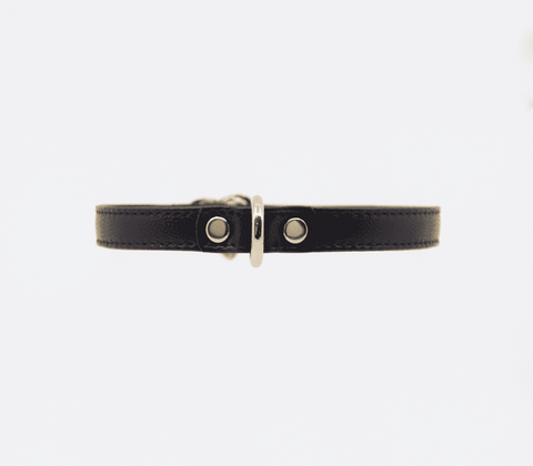 Love In Leather Heart Buckle Bondage Leather Collar Premium Soft Leather - Collars and Leads