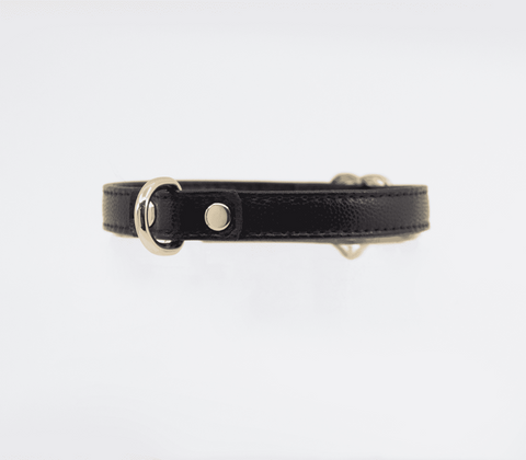 Love In Leather Heart Buckle Bondage Leather Collar Premium Soft Leather - Collars and Leads
