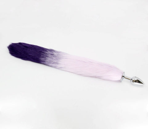 Love In Leather Fur Fox Tail Butt Plug Small Premium Aluminium Construction - Butt Plugs