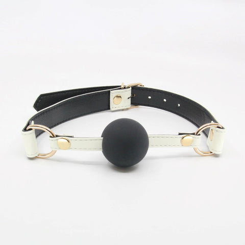 Love In Leather Glow in the Dark Gag With Ball Photoluminescent BDSM Restraint - Bondage Gags and Bits