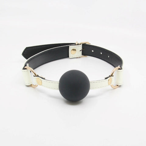 Love In Leather Glow in the Dark Gag With Ball Photoluminescent BDSM Restraint - Bondage Gags and Bits