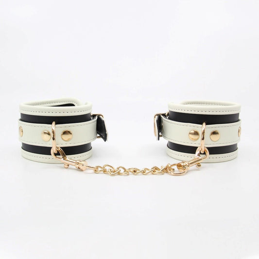 Love In Leather Glow In Dark Bondage Wrist Cuffs Photoluminescent Tech - Default Title - Cuffs And Restraints