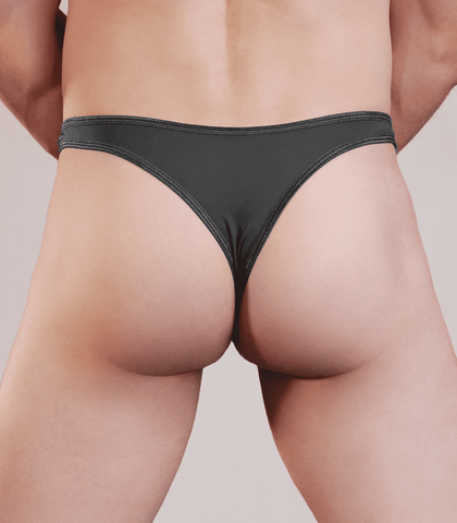 Love In Leather Plain Mens Lycra G String S/M Premium Minimalist Design - Jocks and G-Strings