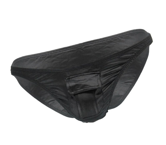 Love In Leather Mens Wet Look Front Pocket Underwear Premium Finish - S M - His Fetish