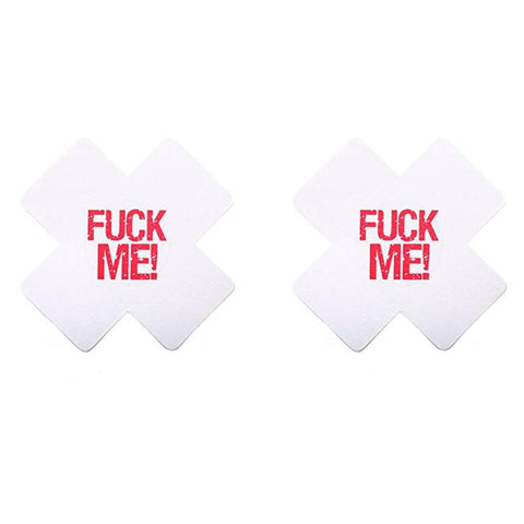 Love In Leather Sexy Fuck Me Nipple Pasties Premium Satin Cross Design - Breast and Nipple Toys