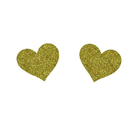 Love In Leather Glitter Heart Womens Nipple Covers Sparkling Romance - Breast and Nipple Toys