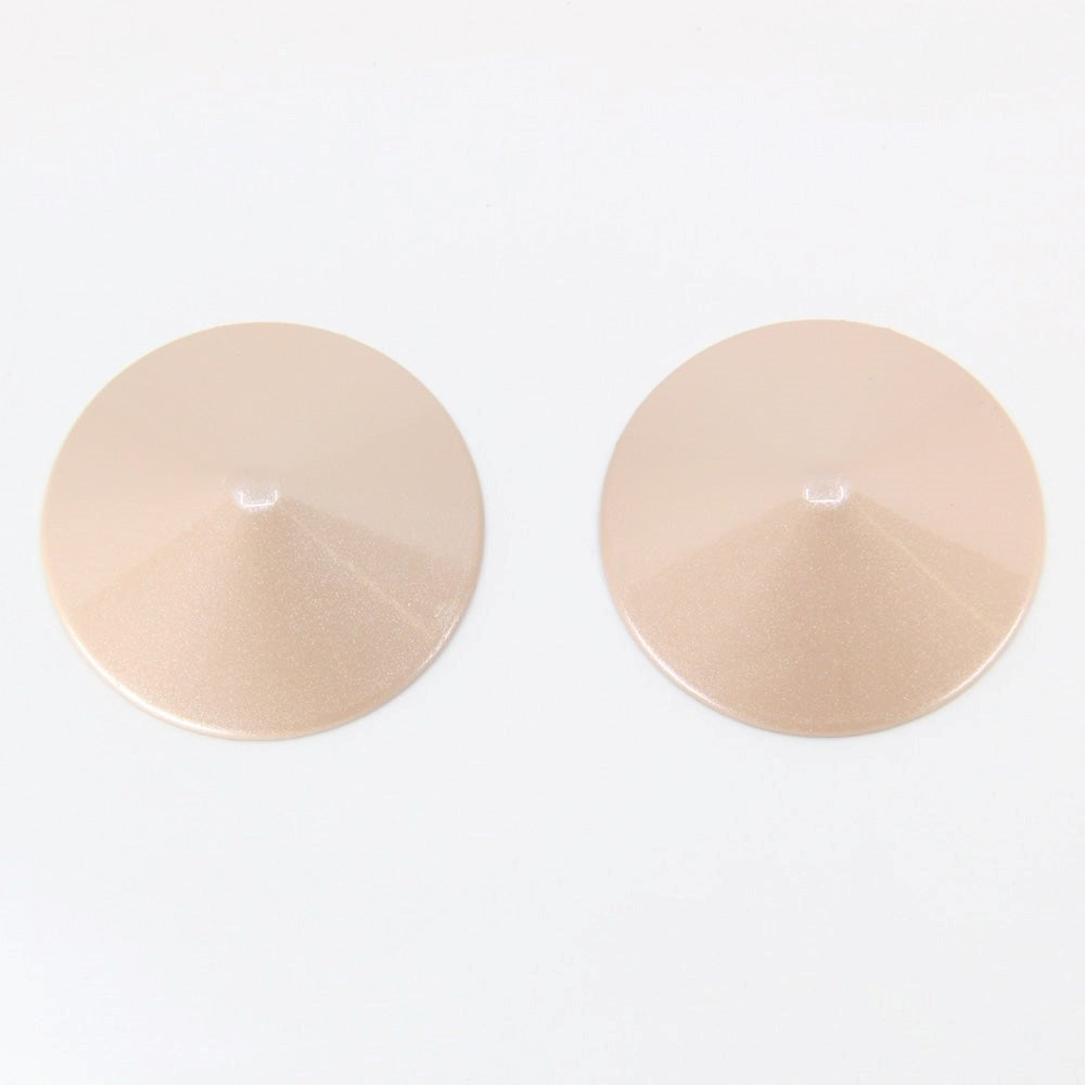 Love In Leather Round Metal Nipple Pasties Premium Metal Construction - Nude - Breast and Nipple Toys