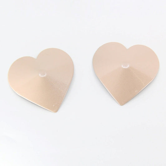 Love In Leather Heart Shape Metal Pasties with Metallic Finish - Default Title - Breast and Nipple Toys