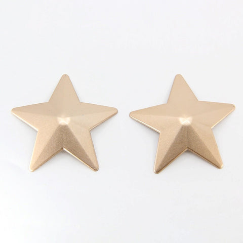 Love In Leather Star Shape Metal Nipple Pasties Premium Metal Construction - Breast and Nipple Toys